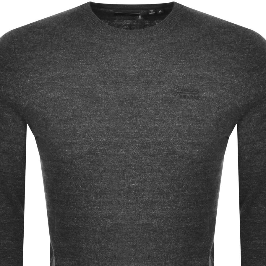 Alternative Image for ProductSuperdry Crew Neck Orange Label Knit Jumper Grey2